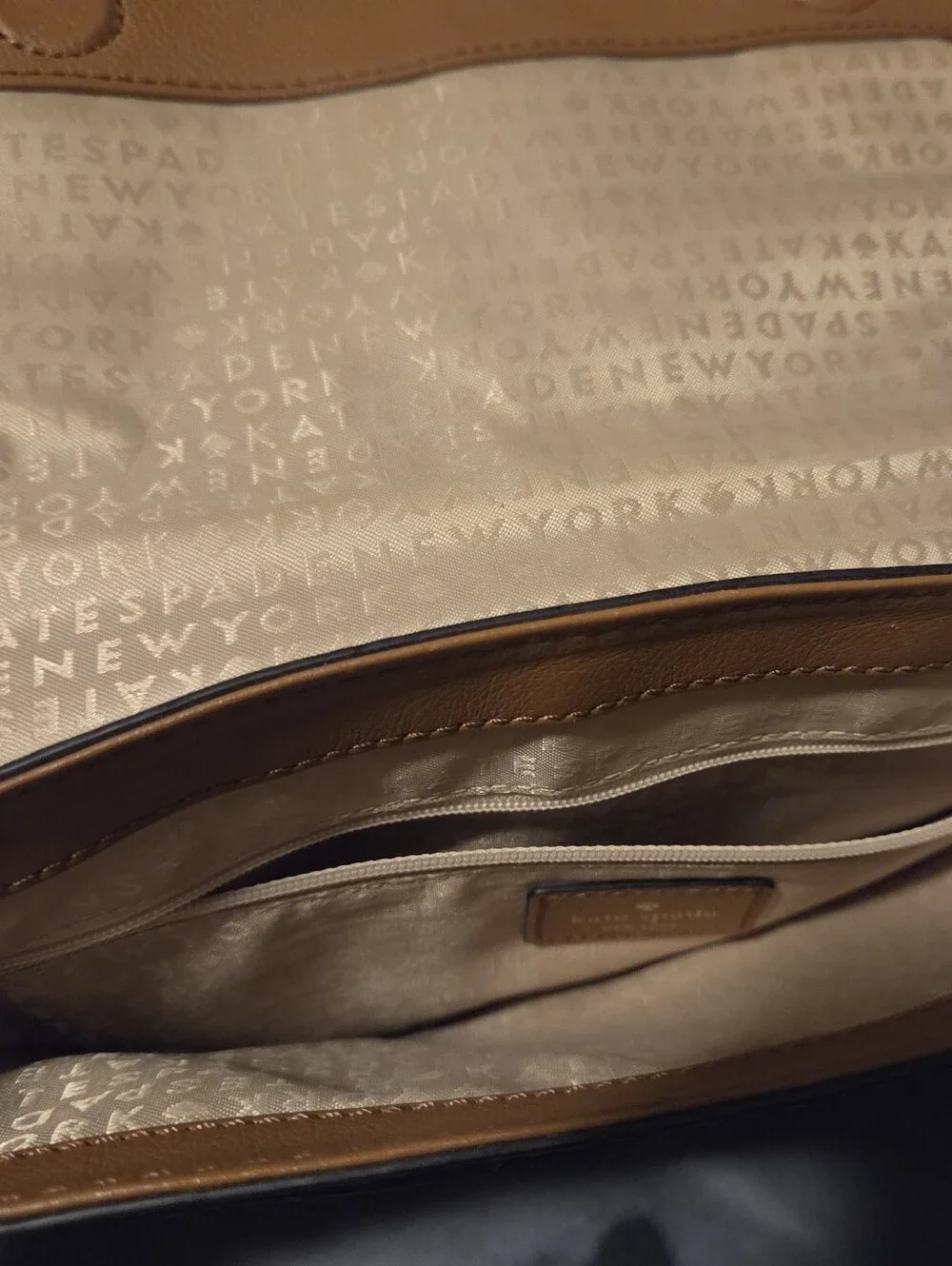 kate spade brown leather messenger bag with buckle straps/crossbody